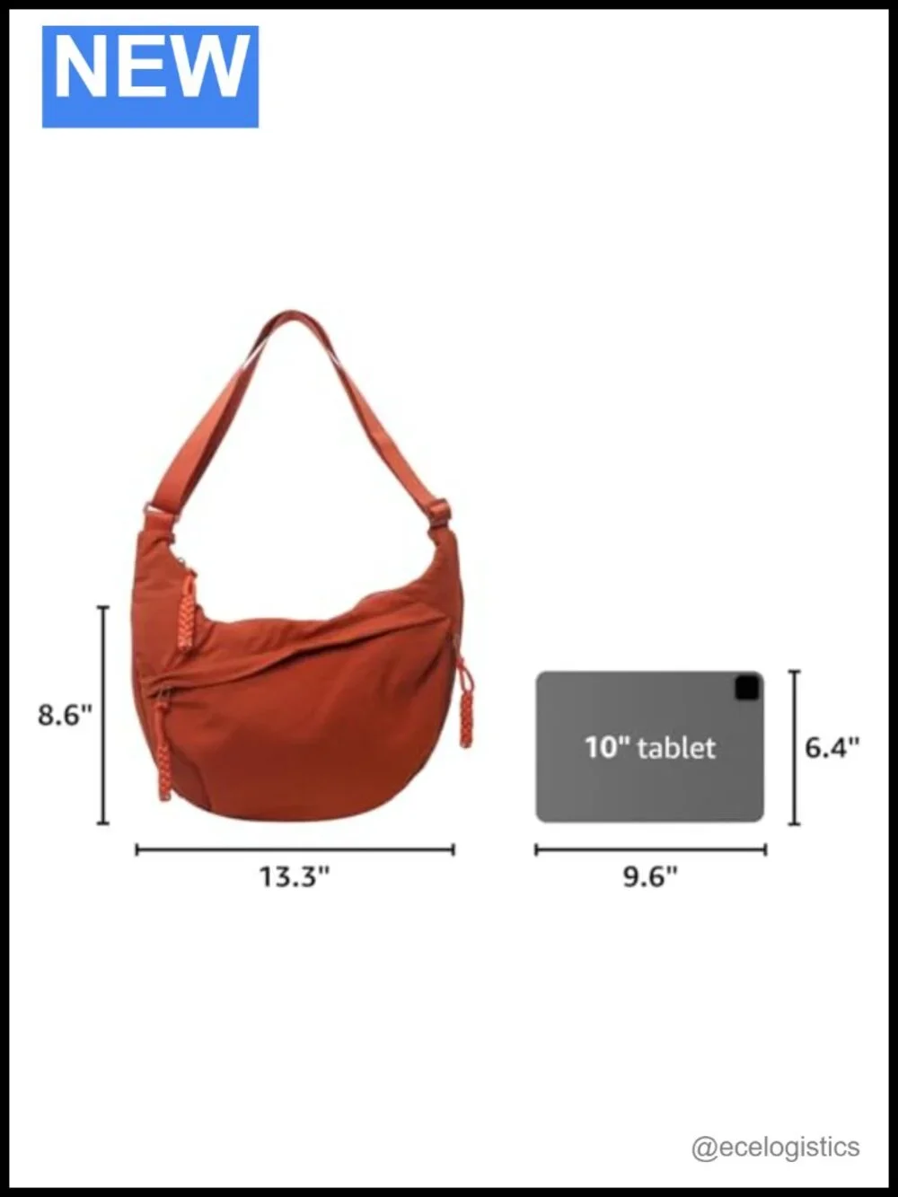 Vintage Crescent Hobo Bag Waterproof Nylon Crossbody Shoulder Bag Slouchy